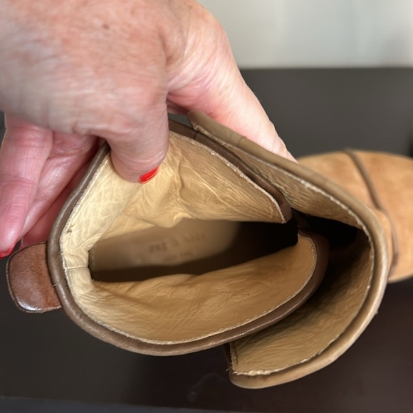 Rag and Bone Harrow Nubuck Suede Ankle Boot Camel Chunky Heel Booties Sz 36 or 6 - Picture 10 of 16